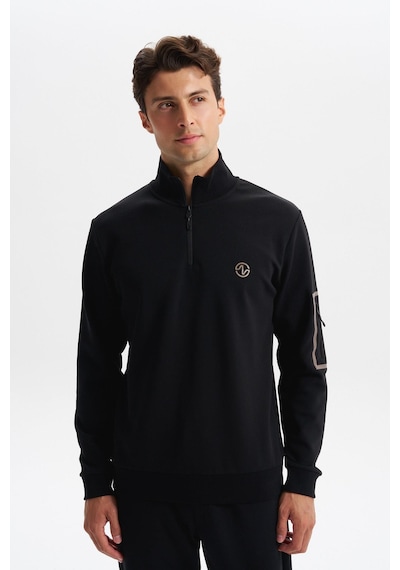 AR-MA Arma Erkek Slim Fit Dik Yaka Yarım Fermuar Pamuklu Sweatshirt Sol Kol Fermuar Cepli K30404685702 Siyah AR-MA Arma Erkek Slim Fit Dik Yaka Yarım Fermuar Pamuklu Sweatshirt Sol Kol Fermuar Cepli K30404685702 Siyah