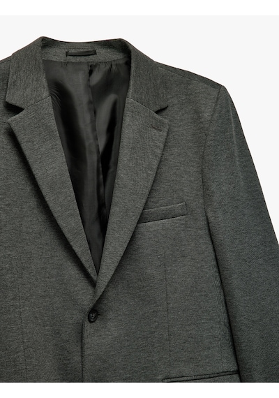 Koton Düğmeli Cepli Viskon Karışımlı Pike Kumaş Mono Yaka Slim Fit Blazer Ceket Antrasit 5sam50009hk Antrasit Koton Düğmeli Cepli Viskon Karışımlı Pike Kumaş Mono Yaka Slim Fit Blazer Ceket Antrasit 5sam50009hk Antrasit