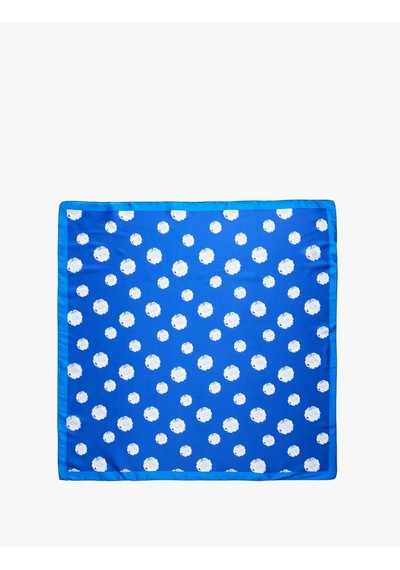 Koton Puantiye Desenli Kare Fular Bandana Mavi 6sak50115aa