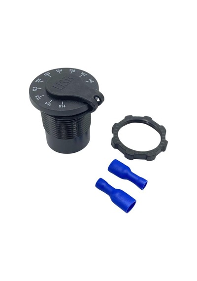 12v-24v Dijital Voltmetre+şarj Cihazlı Usb X2 3 A Off-on Anahtarlıi Işıklı 28 Mm