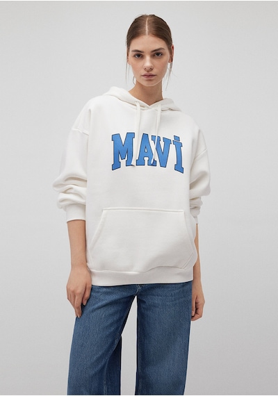 Mavi - Mavi Logo Baskılı Beyaz Sweatshirt 1600361-81964