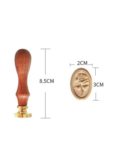 Mektup Damga Mührü 3D Kabartma Oval Gül 30 Mühür Mum Eritme Kaşık