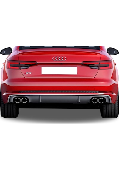 Audi A4 B9 2016 Sonrası 4 Çıkışlı S4 Arka Tampon Eki - Difüzör p
