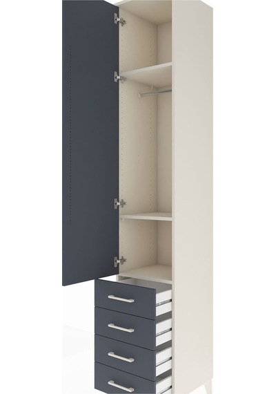 Hyperion Dolap 3 Raflı 4 Çekmeceli Tek Askılı 44x44x243 Aytaş... Aytaşı
