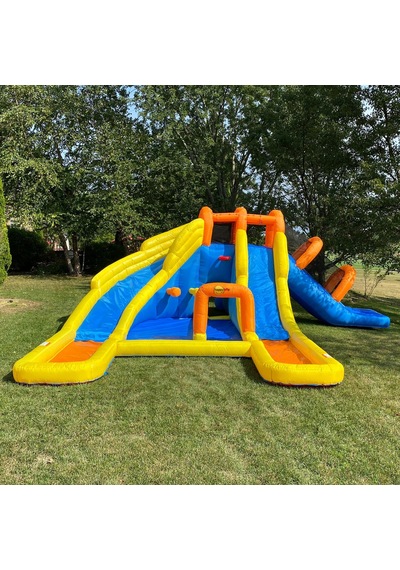 Şişme Süper Aqua Oyun Parkı Islak Ve Kuru Su Kaydırağı Çok Renkli
