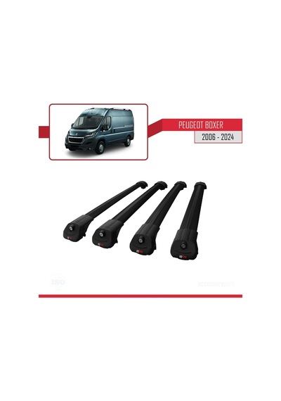 Peugeot Boxer 2006 Ve Sonrası İle Uyumlu Ace-1 Ara Atkı Tavan Barı Siyah 4 Adet Bar