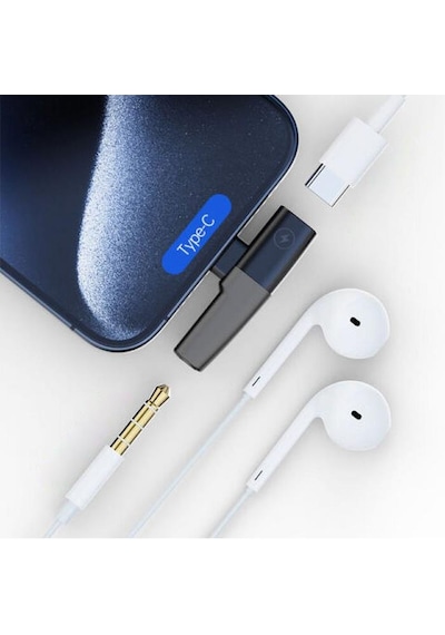Polham Type C To 1x Type C Ve 1x 3.5mm Aux Girişli Şarj Ve Kulaklık Çoğaltıcı Adaptörü, 30w Şarj Destekli Çoğaltıcı
