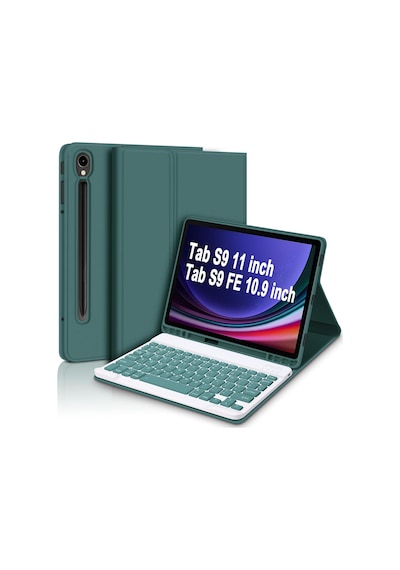 Samsung Uyumlu Galaxy Tab S9 Fe 10.9" Q Türkçe Klavyeli Kılıf Kalem Bölmeli Bluetooth Özellikli Standlı