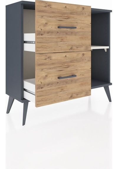 Arges Şifonyer Tek Raflı 2 Çekmeceli 88x30x80 Antrasit-aytaşı/çam Aytaşı/çam Arges Şifonyer Tek Raflı 2 Çekmeceli 88x30x80 Antrasit-aytaşı/çam Aytaşı/çam
