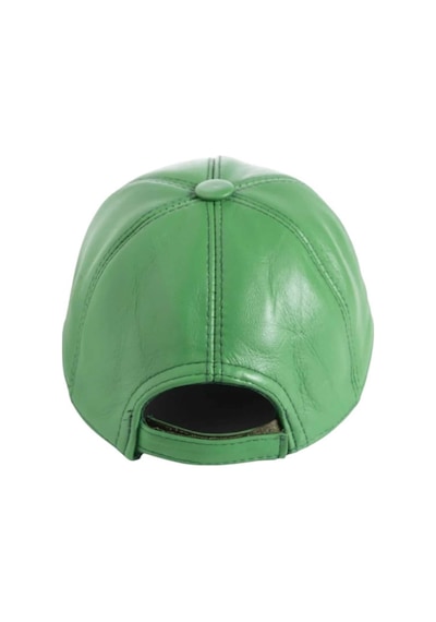 Unisex %100 Deri Arkadan Ayarlanabilir Baseball Kep Şapka Yeşil