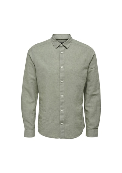 Only & Sons Erkek Onscaiden Slim Fit Keten Gömlek 22012321 Yeşil