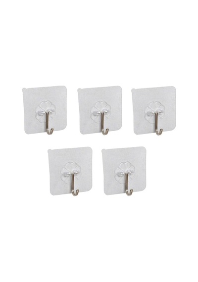 6x6 Güçlü Yapışkanlı Banyo Askısı 5 Adet Beyaz Diğer
