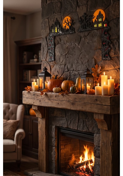 Zeroxo Halloween Temalı Dolap Üstü Dekoru 4'lü Set Korku Evi Figürü 21x21 Cm