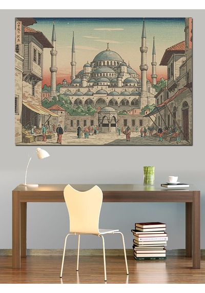 İstanbul Camii İllüstrasyonu Dekoratif Kanvas - Mdf Ahşap Tablo