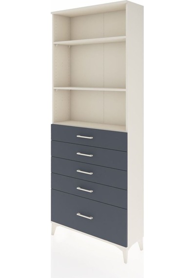 Arges Dolap 3 Raflı 5 Çekmeceli 88x30x221 Aytaşı-antrasit Aytaşı