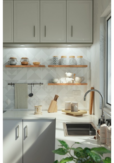 Yankı-BYEG 60 cm 3lü Safir Meşe Mdf Duvar Rafı Gizli Bağlantı Kitaplık