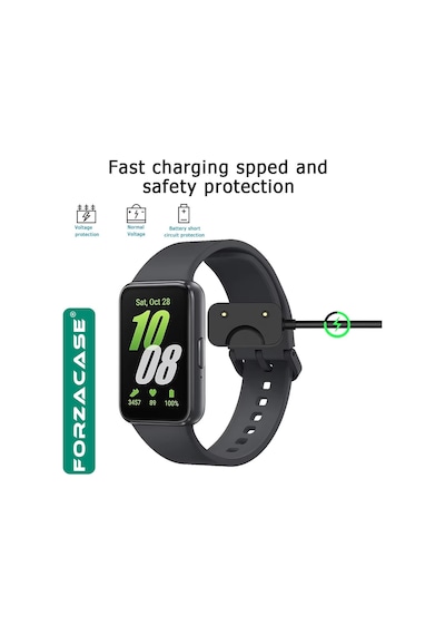 Forzacase Samsung Galaxy Fit 3 Akıllı Saat İle Uyumlu Type-c Manyetik Şarj Kablosu 1 Metre - Fc017 Siyah