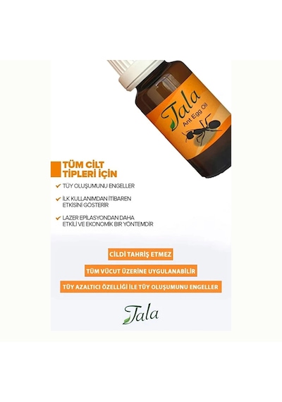 Tala Karınca Yumurtası Yağı Tüy Azaltıcı Tüy İnceltici Tüy Dökücü 20 Ml