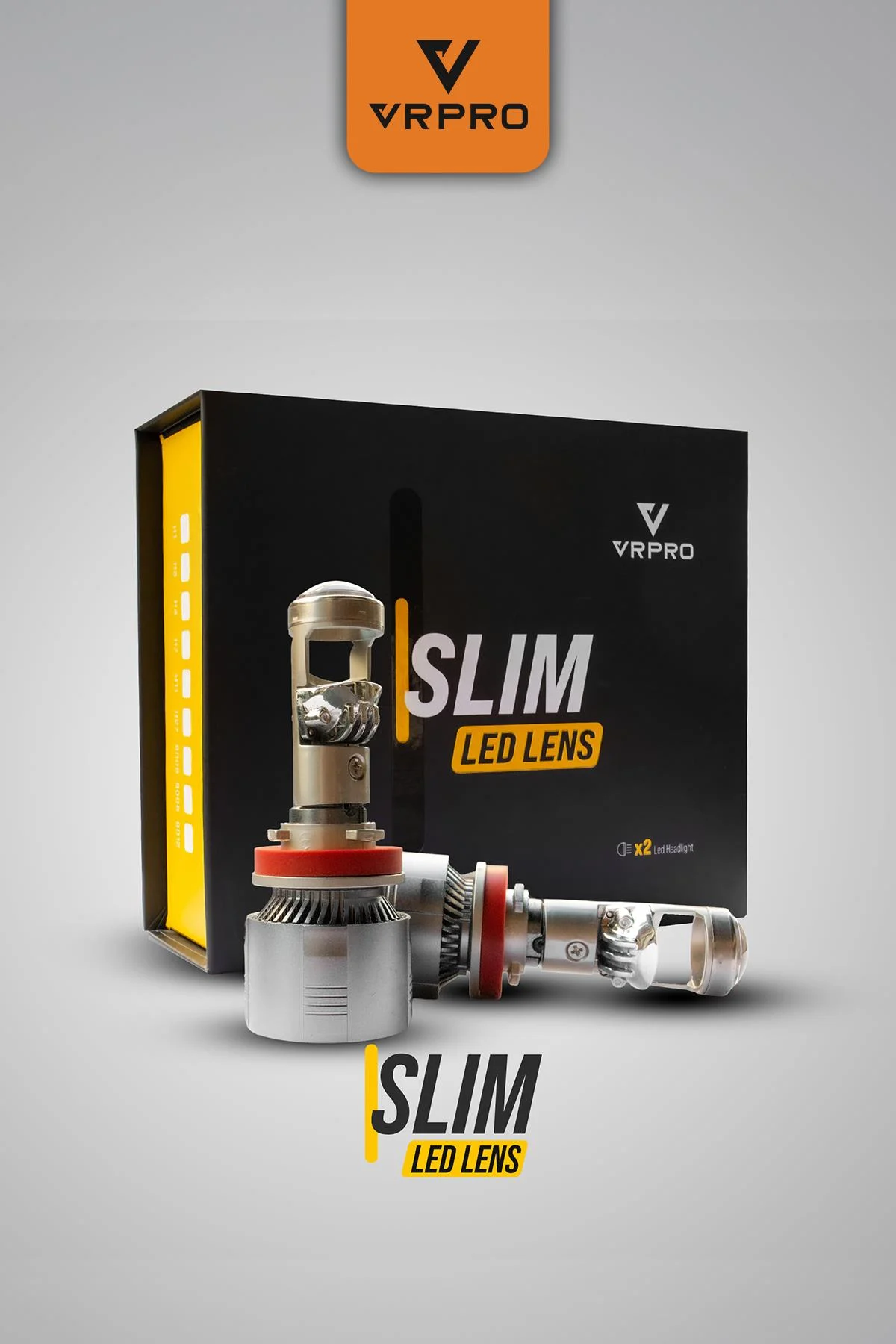 Vrpro H4 Slim Mercekli Led Far Ampulü 40w 16000 Lümen 6500k Beyaz Işık 1set