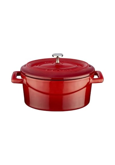 Lava Metal Oval Mini Tencere, Kırmızı 16 Cm