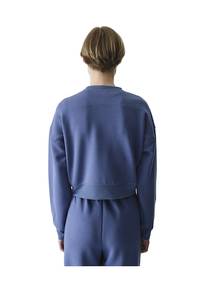 Penti Mavi İpeksi Dokunuş Silky Touch Kontrast Detaylı Bisiklet Yaka Sweatshirt