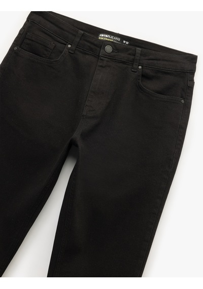 Koton Pamuklu Normal Bel Slim Straight Fit Jean Pantolon - Chadwick Jean Siyah 6wam40025nd Siyah Koton Pamuklu Normal Bel Slim Straight Fit Jean Pantolon - Chadwick Jean Siyah 6wam40025nd Siyah