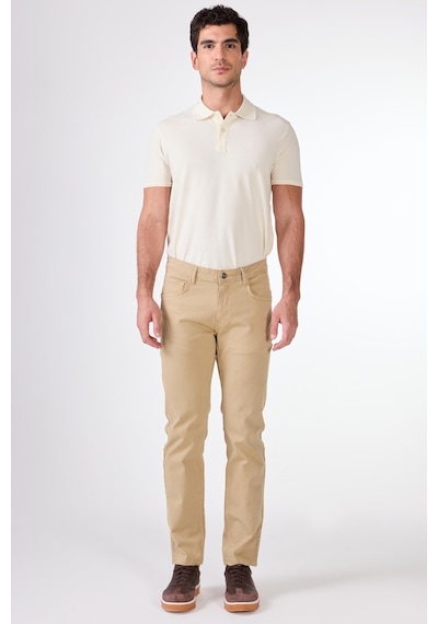 Dufy Vizon 5 Cep Düz Renk Slim Fit Erkek Pantolon Vizon