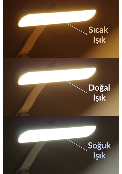 Şarjlı Masa Lambası 3 Renk Dokunmatik Telefon Standlı Kademeli Çalışma Okuma Işığı Gece Lambası Tek Renk 40974591