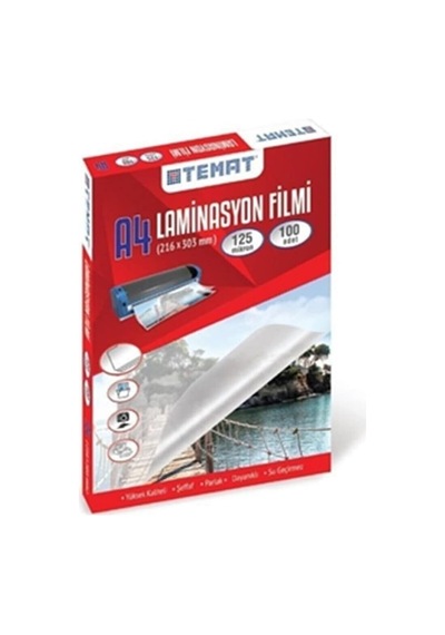 Temat.a4 Laminasyon Filmi. 216x303mm .100'lü Kutu Genel