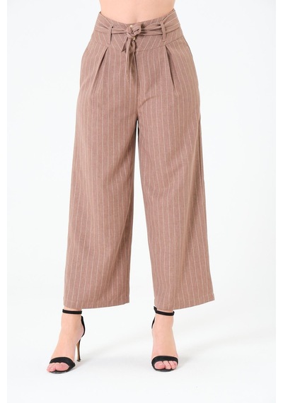 Sortie Collection Kuşaklı Pantolon Kahverengi