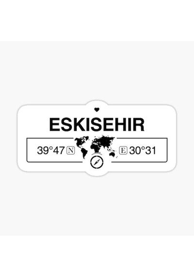 Eskişehir Gps Harita Sticker Oto Araba Yapıştırma 17Cm
