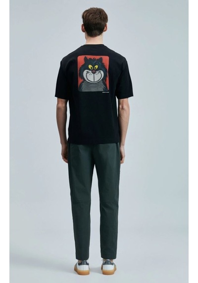 Lufian 111020251 Nımbus Modern Grafik Tişort Erkek T-shirt SIYAH