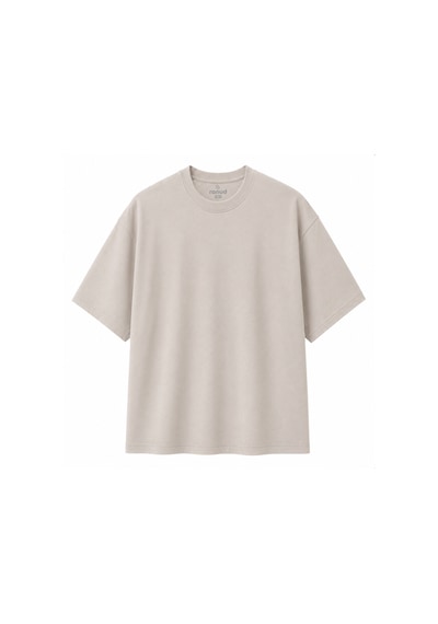 Ranud Erkek Oversize Fit Tişört,%100 Pamuk, Yumuşak Fırçalı Kumaş, Oeko-tex Sertifikalı Bej