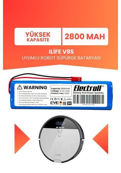 Ilife V8s Uyumlu Batarya Yüksek Kapasite 2800mah