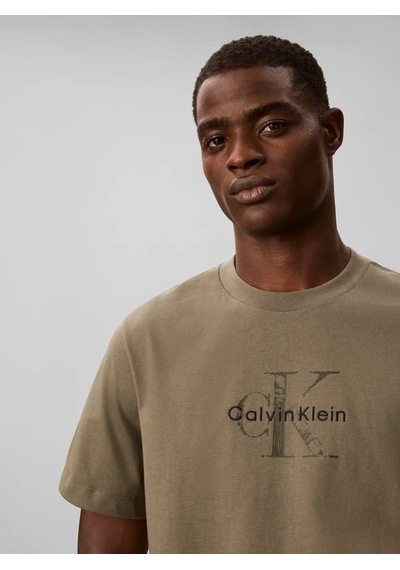 Calvin Klein Ss 20s Ez Distressd, Ldy Kahverengi Erkek T-shirt