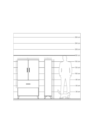 Arges Dolap Tek Raflı Tek Çekmeceli Tek Askılı 88x30x163 Antrasit-antrasit Antrasit