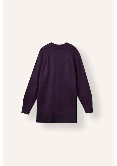 Defacto Relax Fit Bisiklet Yaka Uzun Kollu Triko Tunik H6186ax26wnpr169 Mor-pr169