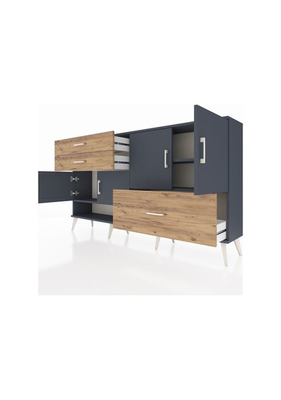 Arges Konsol 3 Raflı 3 Çekmeceli 4 Kapaklı 176x30x99 Antrasit-ant Antrasit-antrasit/çam Arges Konsol 3 Raflı 3 Çekmeceli 4 Kapaklı 176x30x99 Antrasit-ant Antrasit-antrasit/çam