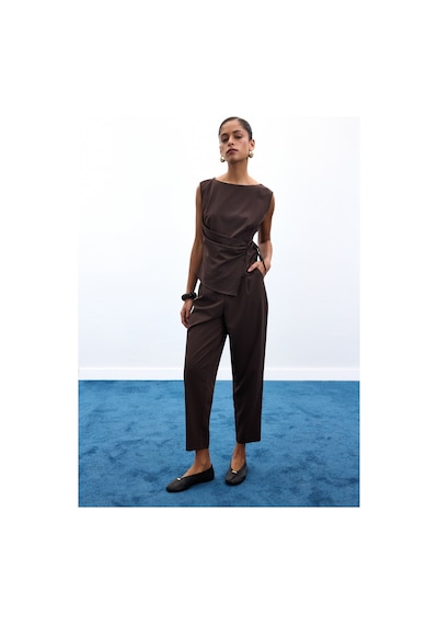 Sateen Lena Havuç Pantolon - Kahve-136960 Kahve
