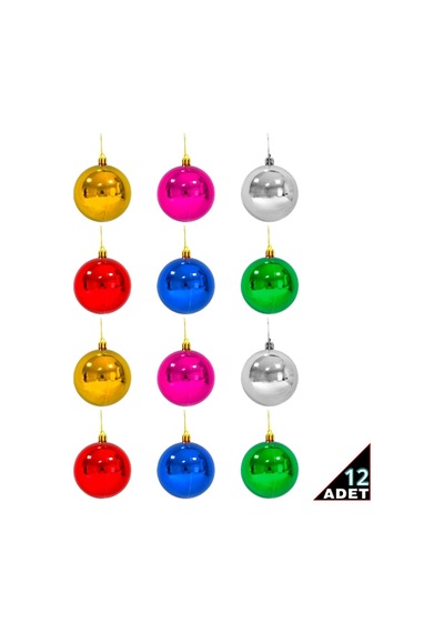 Yılbaşı Ağaç Süsü Cici Top. 3 Cm - 12 Adet