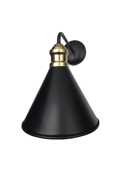 Mylights Retro Rustik Metal Konik Aplik En 18 Cm Siyah