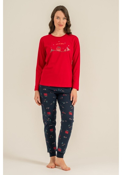 Rolypoly Winter Everywhere Anne Kız Kırmızı Uzun Kol Pijama Takım Rp3938-a-v1 Rp3938-a-v1
