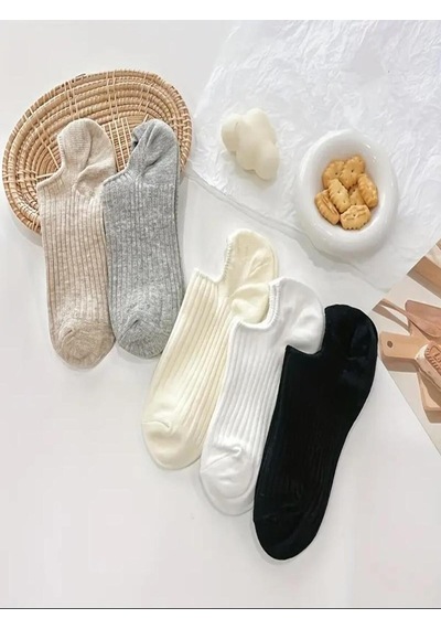 Ozzy Socks 6 Çift Kadın Şık Çizgili Rahat Sneaker Çorap Çok Renkli
