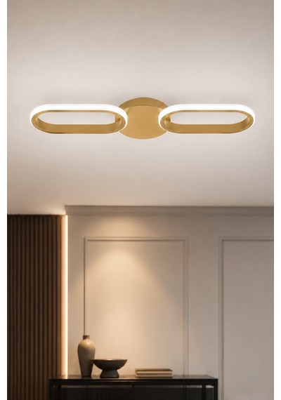 Hilton 2'li Led Plafonyer Avize Beyaz Işık Eskitme