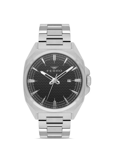 Ferro Fm43025a-a2 Quartz Çelik Gri Siyah Kadran 42 Mm Erkek Kol Saati Gri