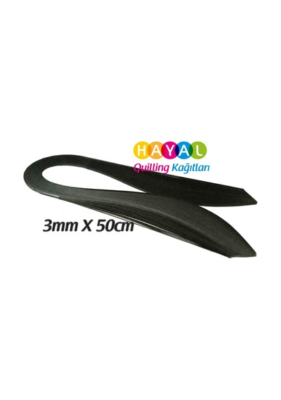 Hayal 3 Mm Siyah Renk Quilling Kağıdı - 100'Lü