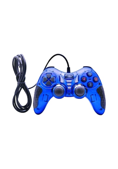 Pc Uyumlu Usb Dual Shock Titreşimli Joystick Oyun Kolu-cfl-2586 Mavi