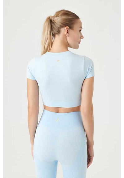 Jerf Captiva Yumuşak Dokulu & Esnek Crop Top Mavi