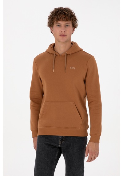 U.S. Polo Assn. Erkek Regular Fit Kapüşonlu Şardonlu Camel Basic Sweatshirt 50315582-VR233