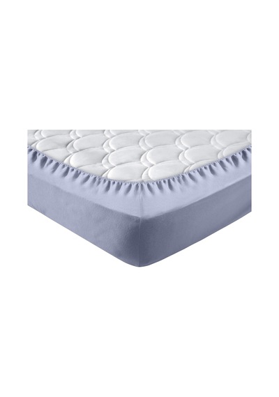 Örme Penye Lastikli Çarşaf, Battal Çift Kişilik, Açık Gri, Pamuk-elastan 230g/m2 Çok Renkli